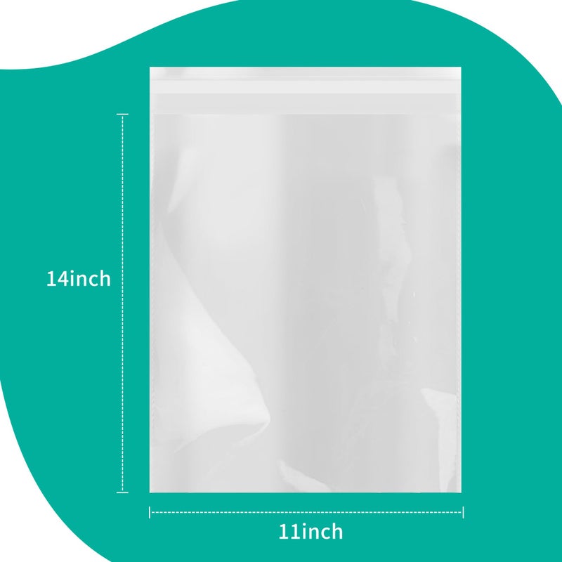 iMailer - 500 Pack - 11" x 14" Self Sealing Cellophane Bags- Large Clear Cello Plastic Poly Bags for Prints, Photos, Documents, Clothing, T-Shirt - Image 2